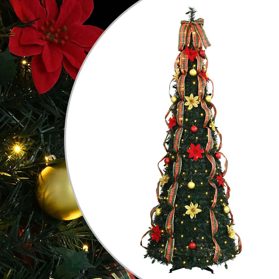 Sapin de Noël artificiel avec 150 LED Vert 185 cm PVC - 2