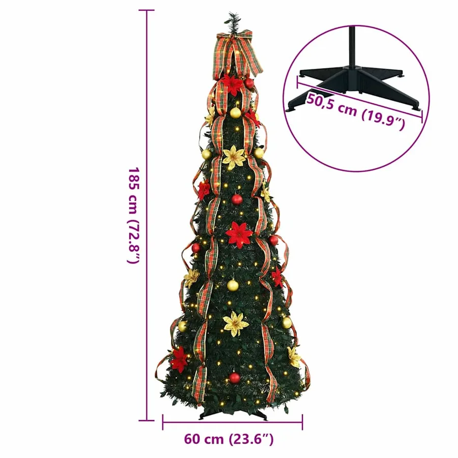Sapin de Noël artificiel avec 150 LED Vert 185 cm PVC - 8