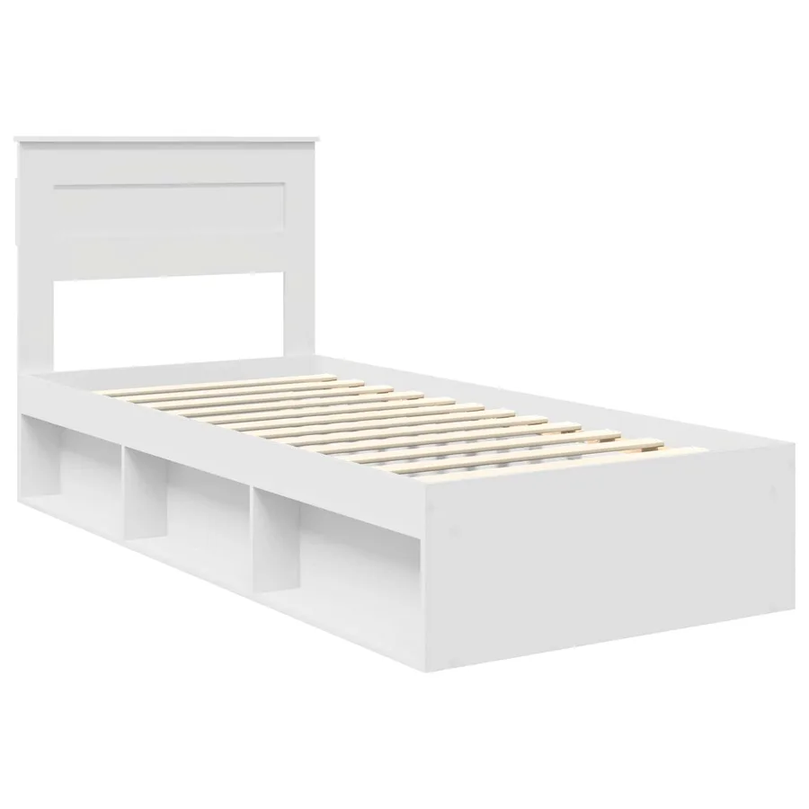 Cadre de lit Blanc 100 x 200 cm Bois de pin massif - 4