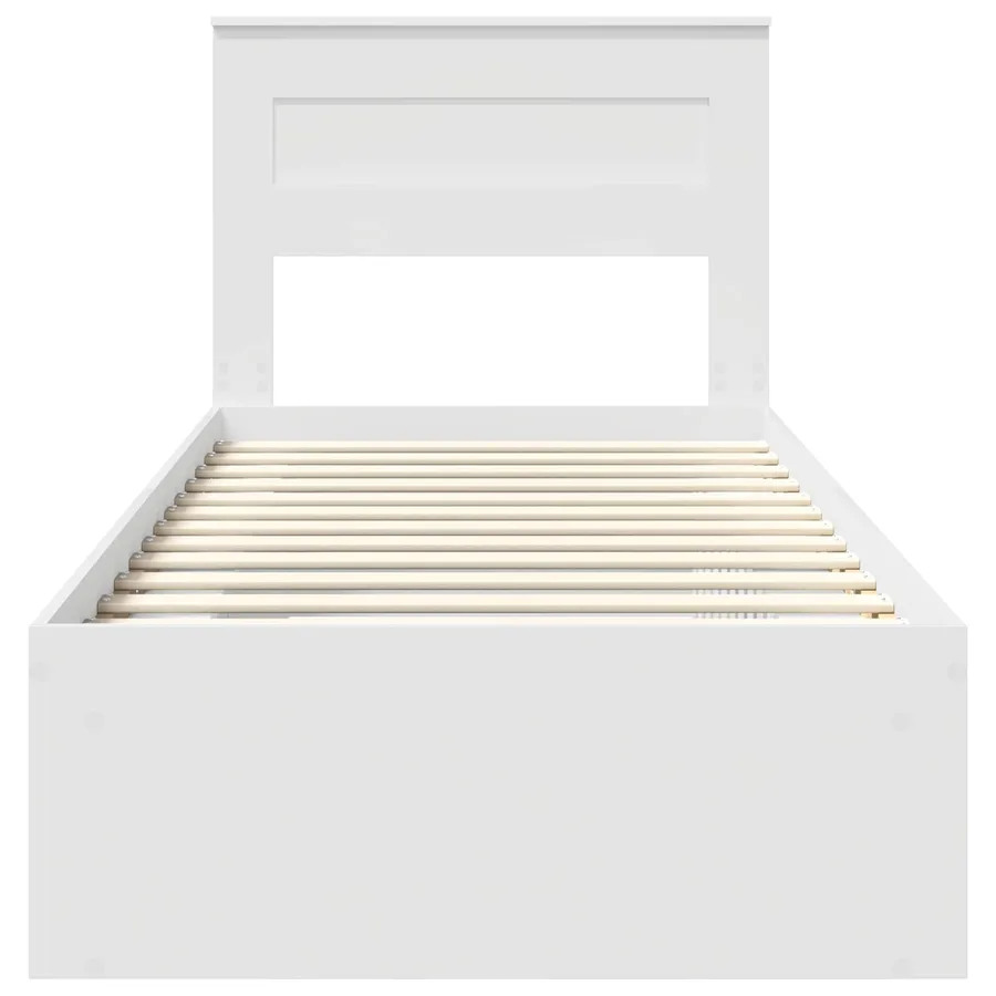 Cadre de lit Blanc 100 x 200 cm Bois de pin massif - 7