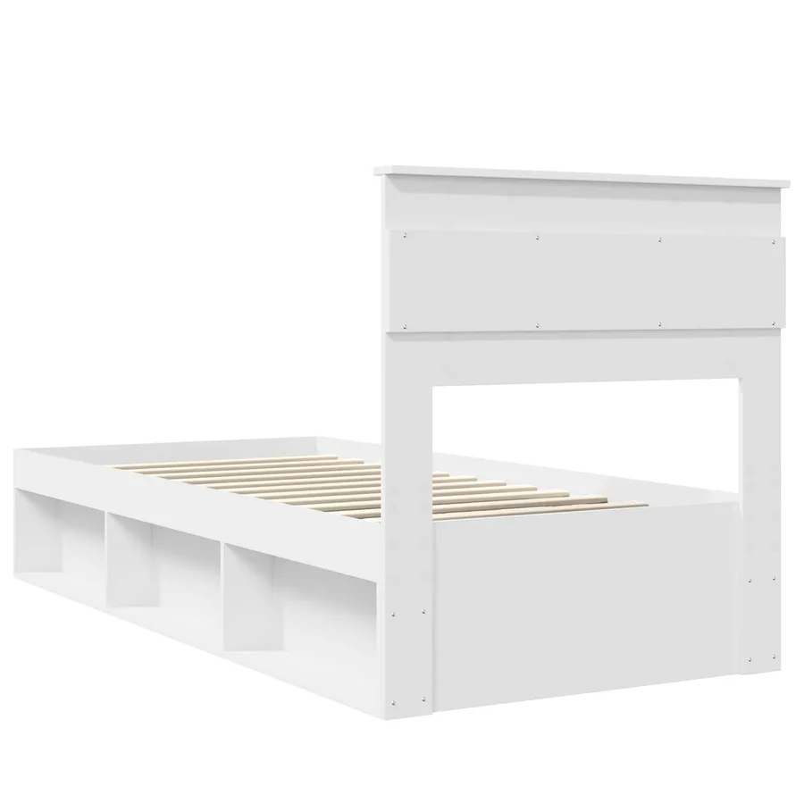 Cadre de lit Blanc 100 x 200 cm Bois de pin massif - 9
