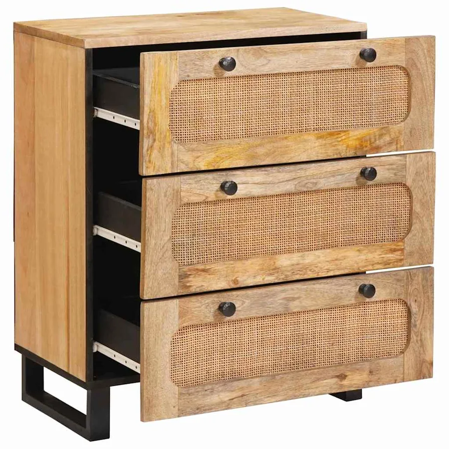 Buffet Marron 60 x 33 x 75 cm Bois de mangue massif - 2