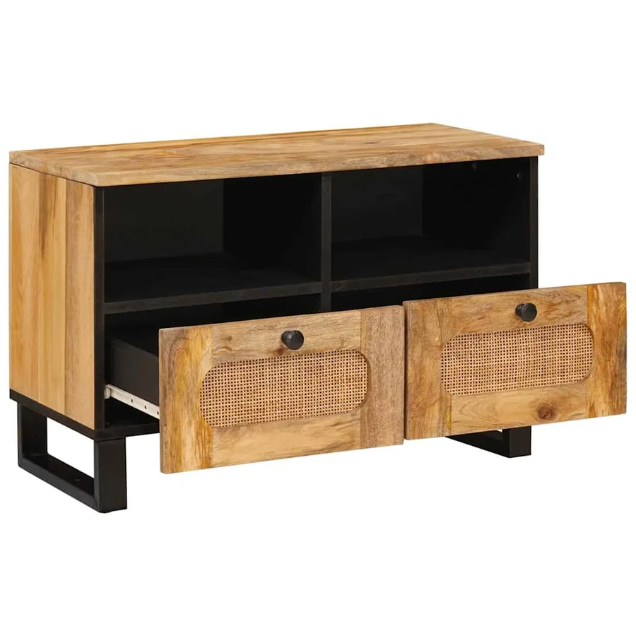 Meuble TV Marron 70 x 33 x 46 cm Bois de mangue massif - 2