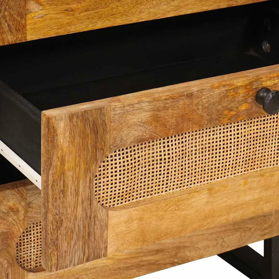 Cabinet de chevet Naturel 50 x 33 x 62 cm Bois de mangue massif - 7