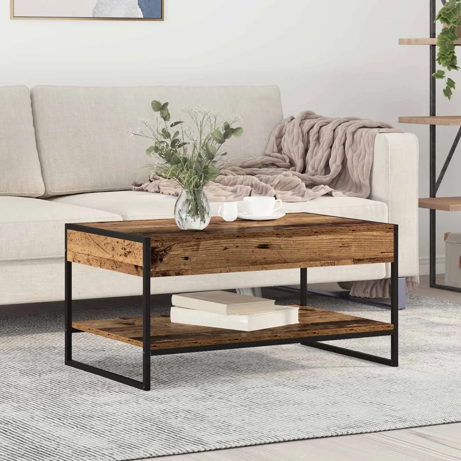 Table basse Bois Ancien 80 x 50 x 40 cm Bois d'ingénierie