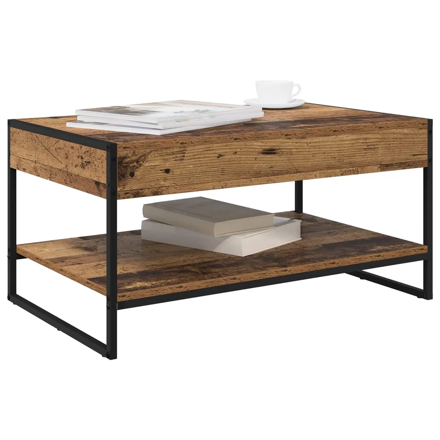 Table basse Bois Ancien 80 x 50 x 40 cm Bois d'ingénierie - 3