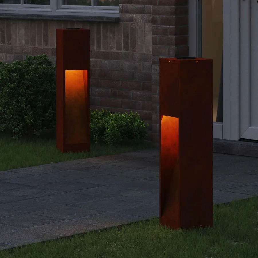 Lumière de Chemin LED Solaire 2 pcs Blanc chaud 18 x 18 x 80 cm - 3