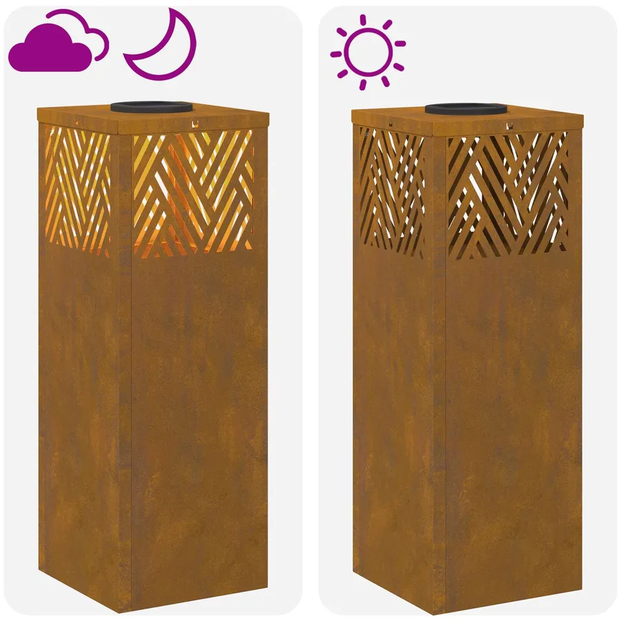 Lumière de chemin LED solaire 2 pcs Blanc chaud 18 x 18 x 50 cm - 14
