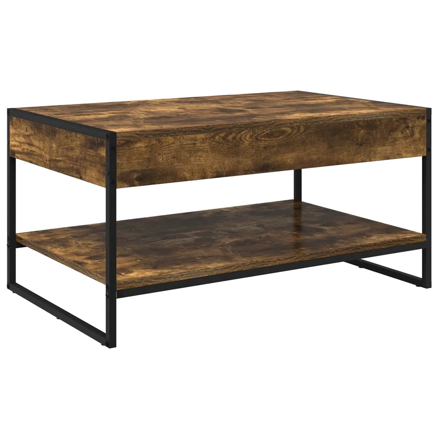 Table basse Chêne Fumé 80 x 50 x 40 cm Bois d'ingénierie - 2