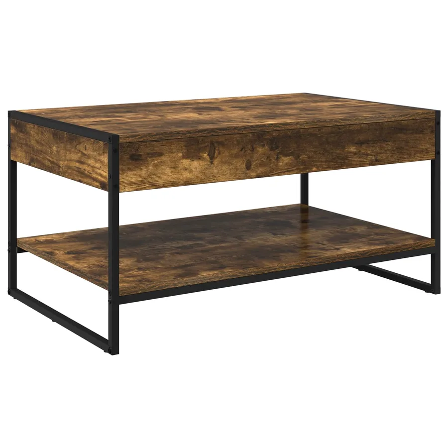 Table basse Chêne Fumé 80 x 50 x 40 cm Bois d'ingénierie - 7