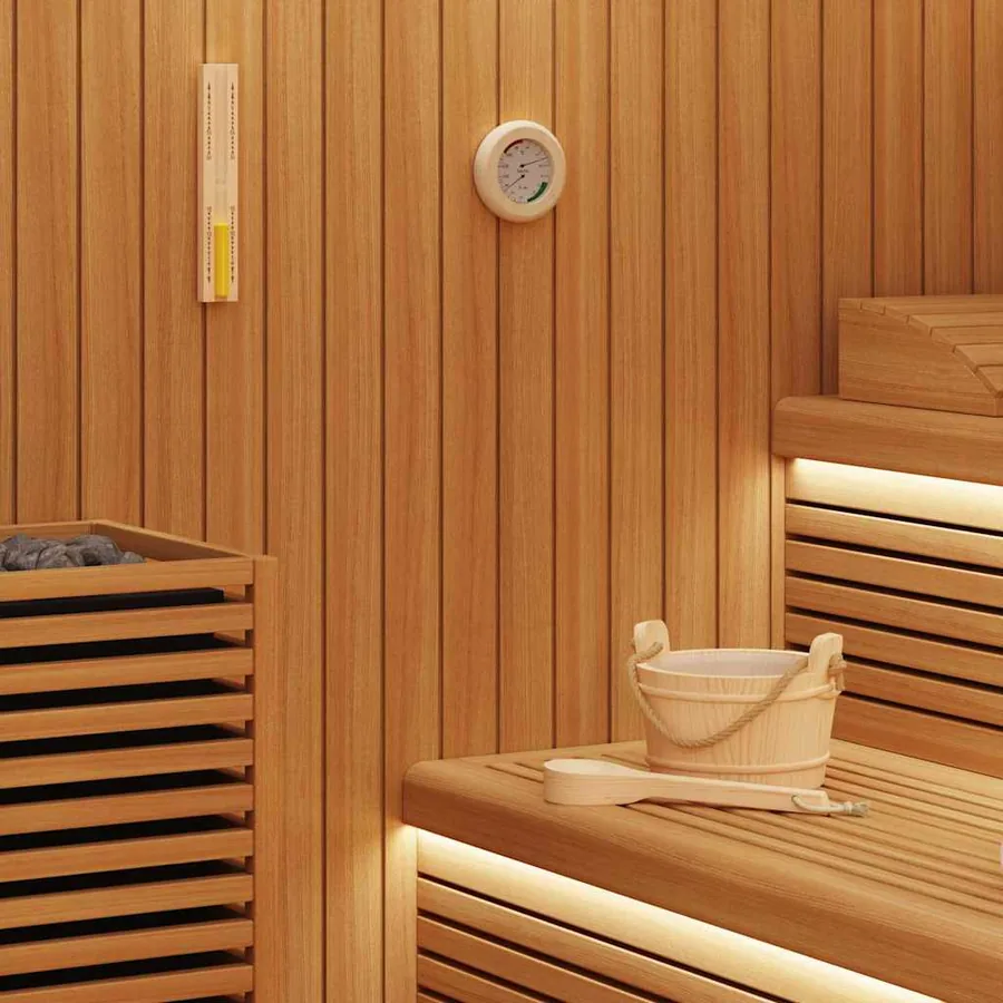 Ensemble d'accessoires de sauna 4 pcs Marron
