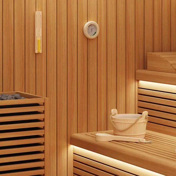 Ensemble d'accessoires de sauna 4 pcs Marron