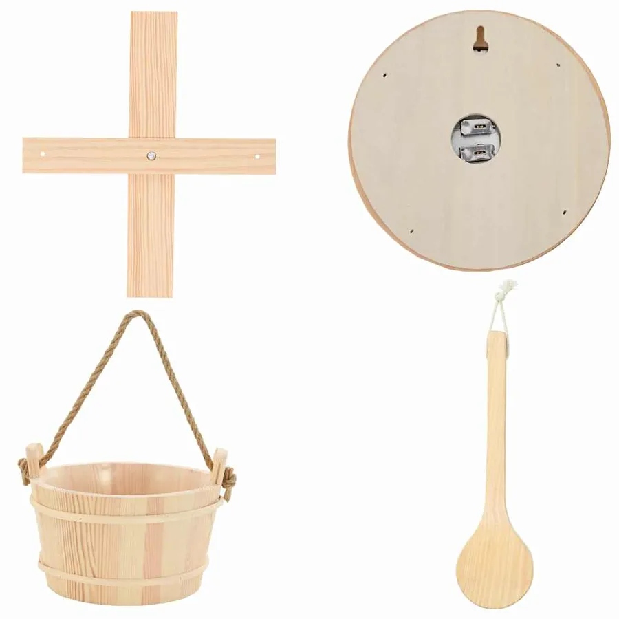 Ensemble d'accessoires de sauna 4 pcs Marron - 8