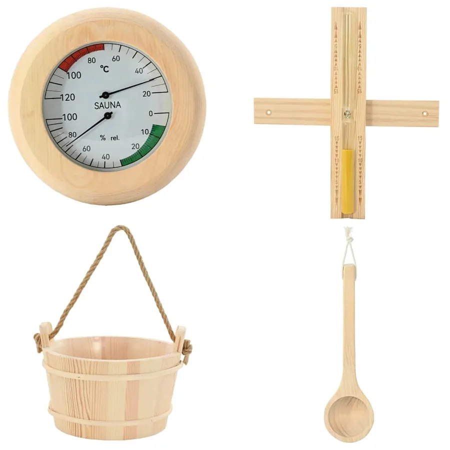 Ensemble d'accessoires de sauna 4 pcs Marron - 9
