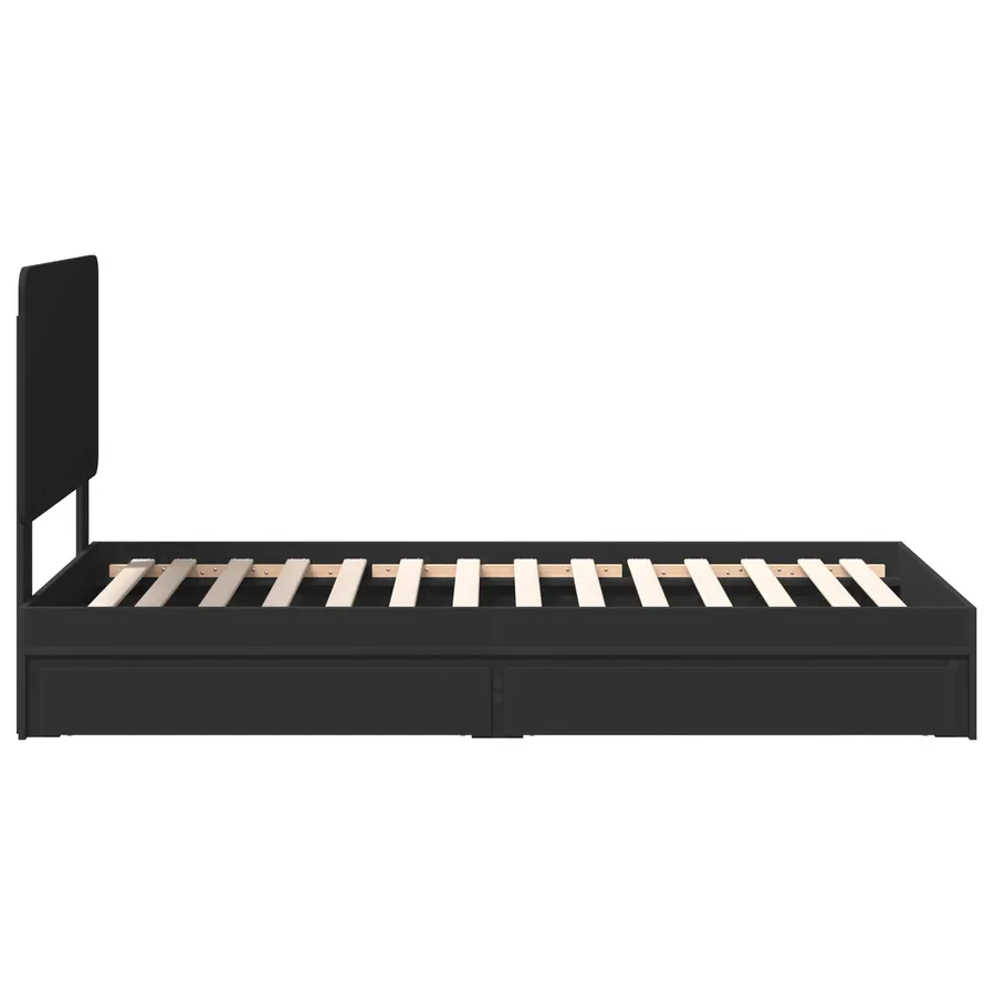 Lit de Rangement Noir 100 x 200 cm Bois d'ingénierie - 9