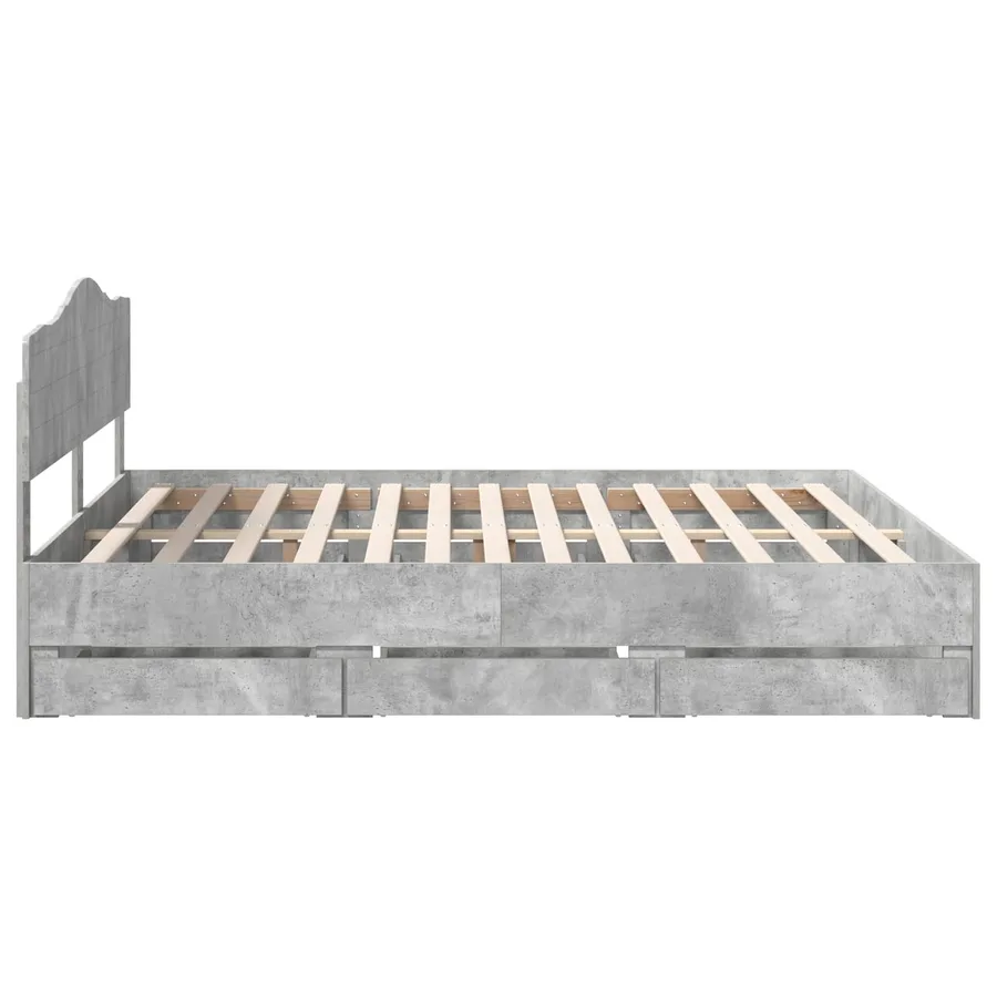 Cadre de lit Gris béton 180 x 200 cm Bois Ingénierie - 9