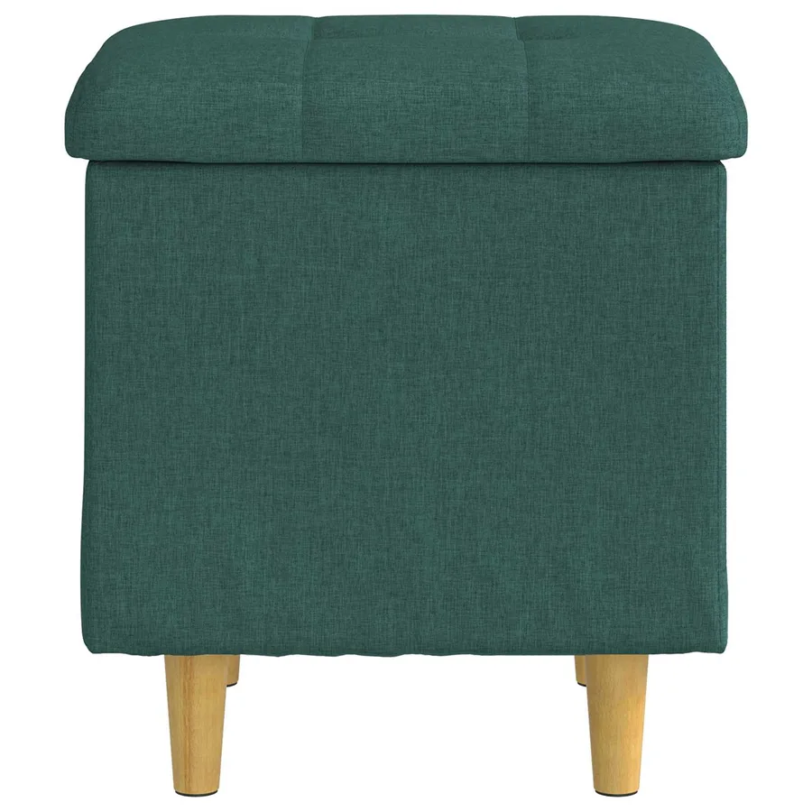 Pouf de rangement avec coussin Vert foncé 40 x 40 x 45 cm tissu - 6