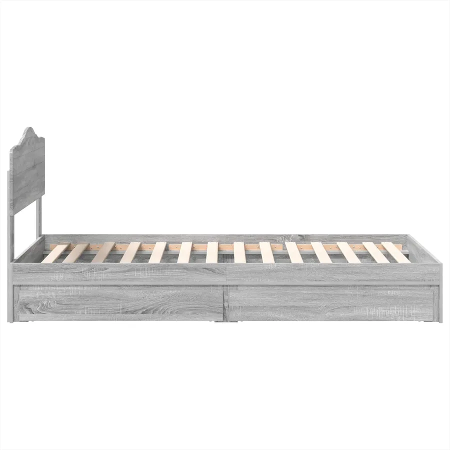Lit de Rangement Gris Sonoma 70 x 190 cm Bois d'ingénierie - 9