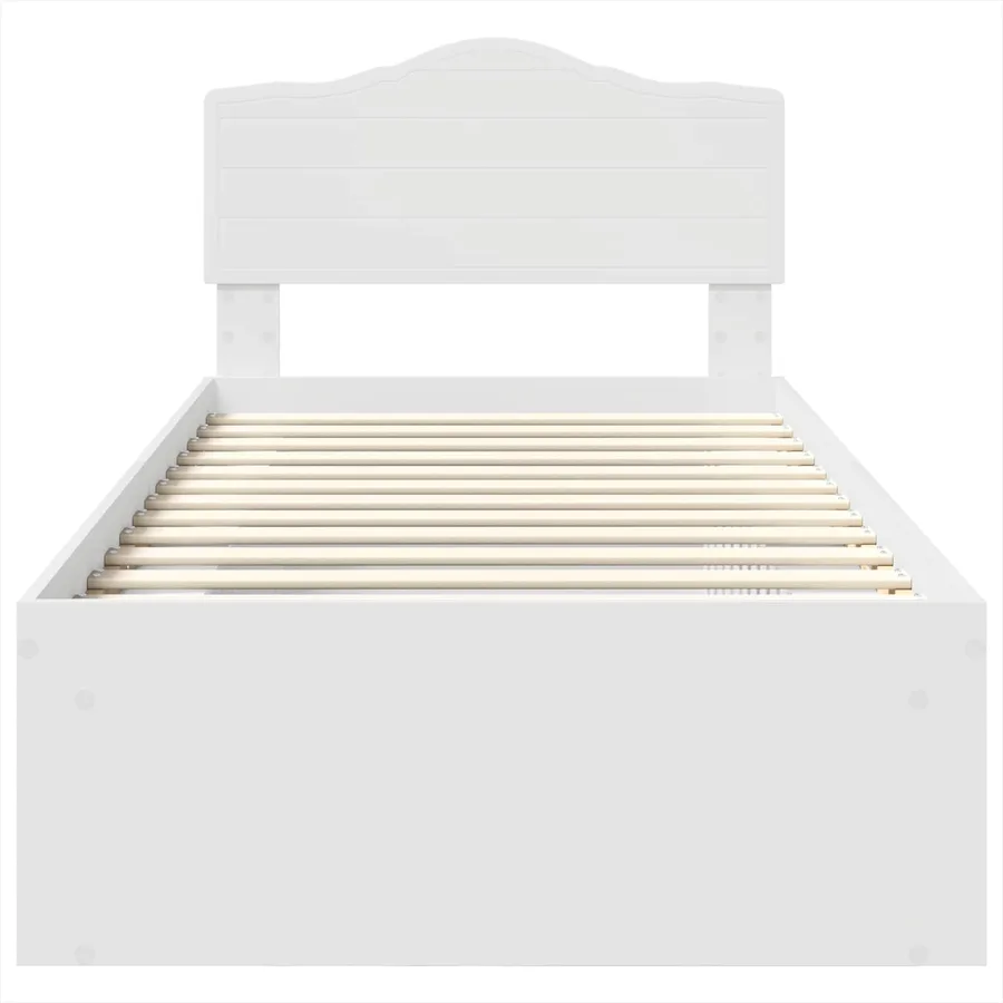 Cadre de lit Blanc 75 x 190 cm Bois de pin massif - 7
