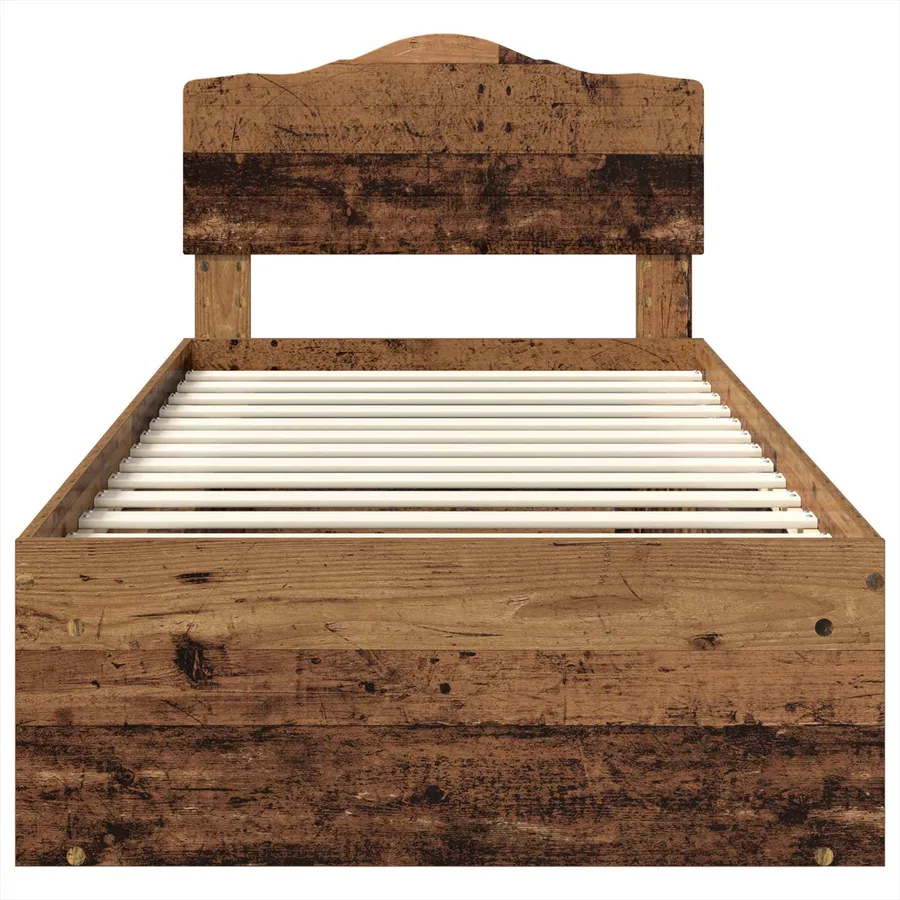 Cadre de lit Bois ancien 75 x 190 cm Bois de pin massif - 7