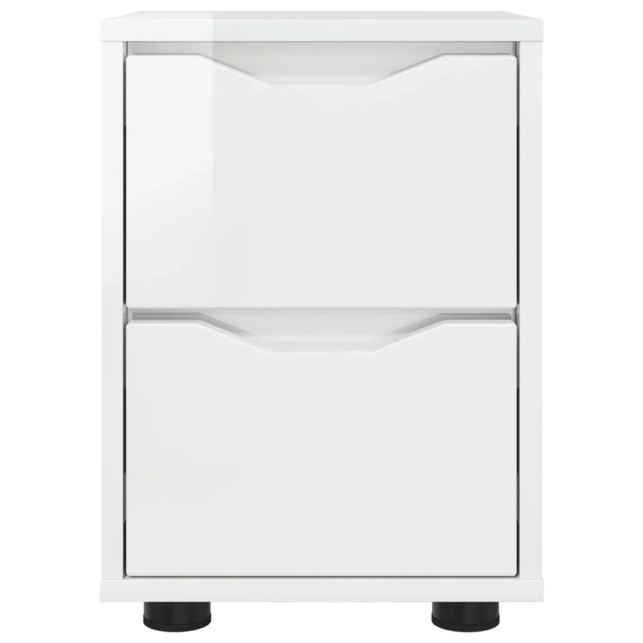 Table de chevet avec tiroir Blanc brillant 30,5 x 30 x 43 cm - 6