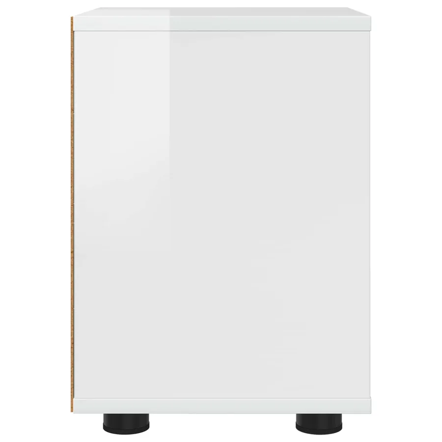 Table de chevet avec tiroir Blanc brillant 30,5 x 30 x 43 cm - 7