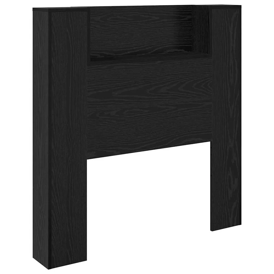 Tête de lit de rangement avec LED Chêne noir Bois d'ingénierie - 5