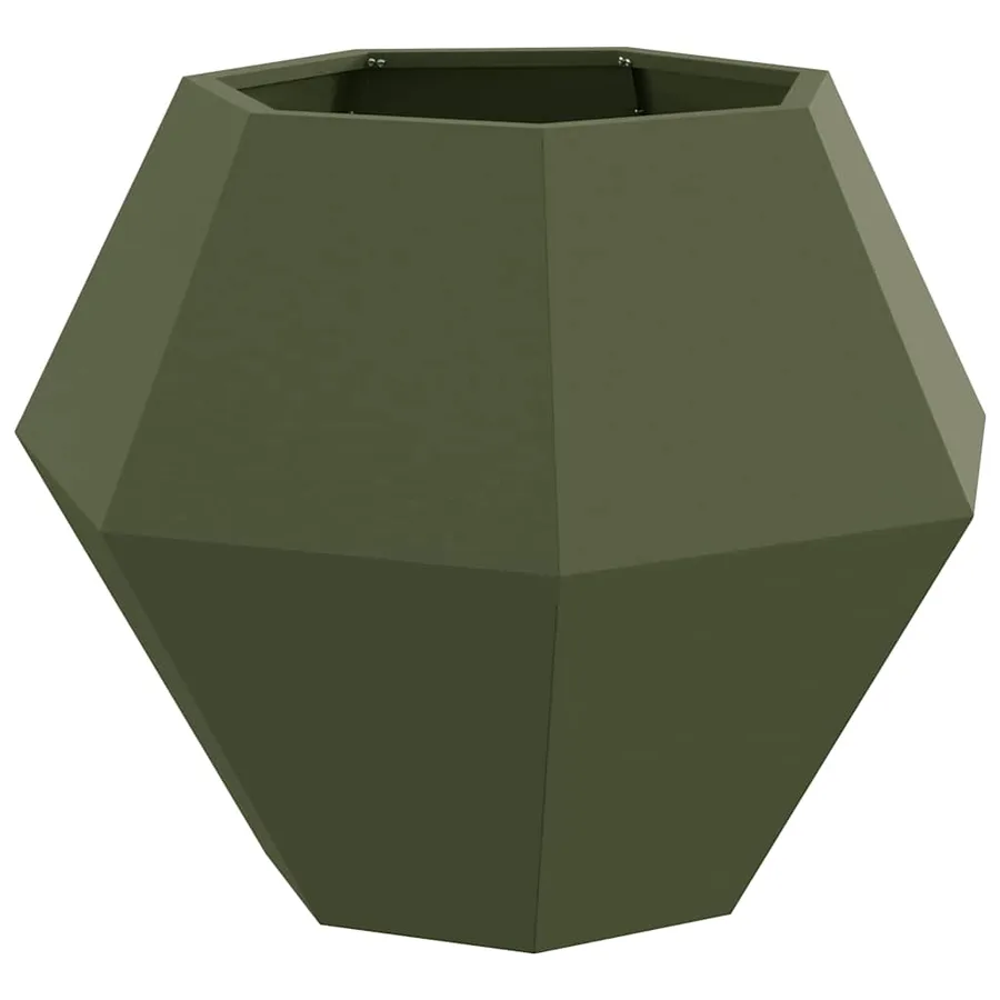 Jardinière 2 pc Vert olive 75 x 75 x 60 cm Acier - 5