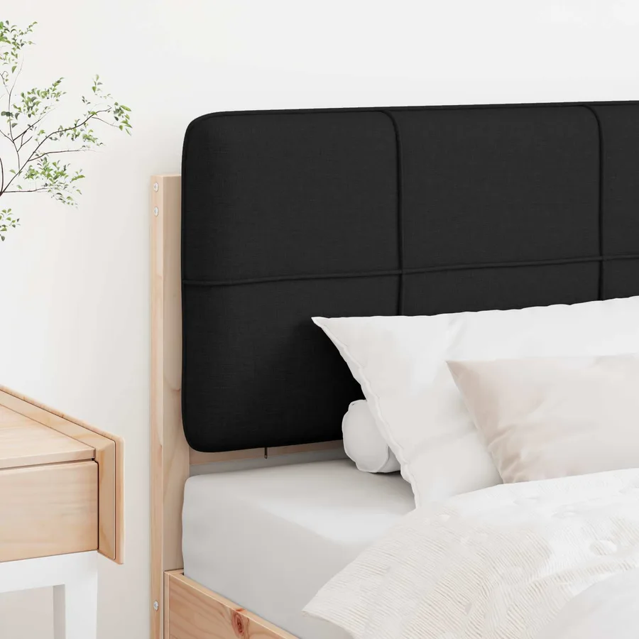 Tête de lit capitonnée Marron et Noir 90 cm Pin massif - 3