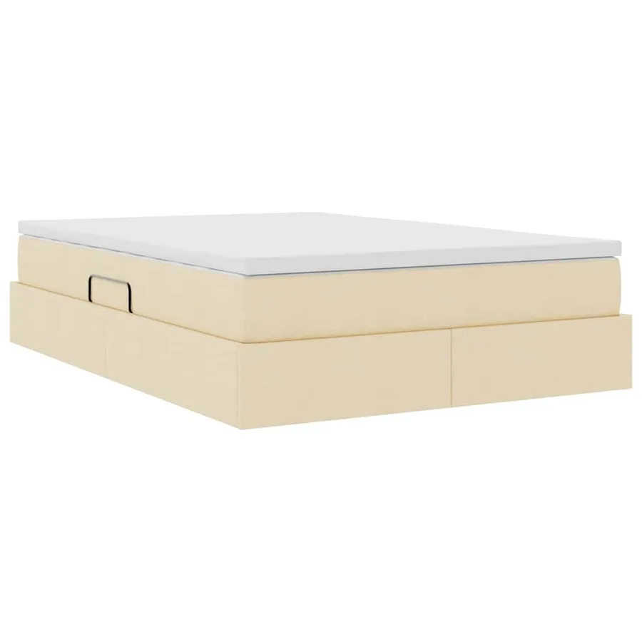 Lit avec rangement et matelas Crème 140 x 200 cm Polyester - 10