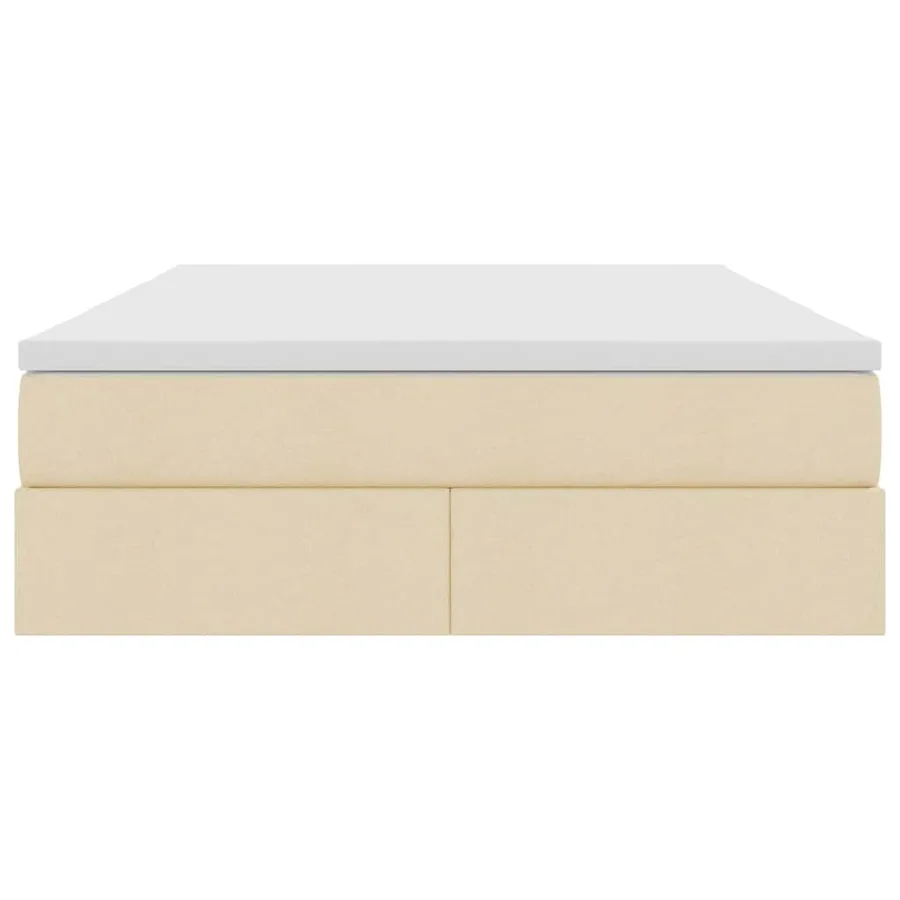 Lit avec rangement et matelas Crème 140 x 200 cm Polyester - 7