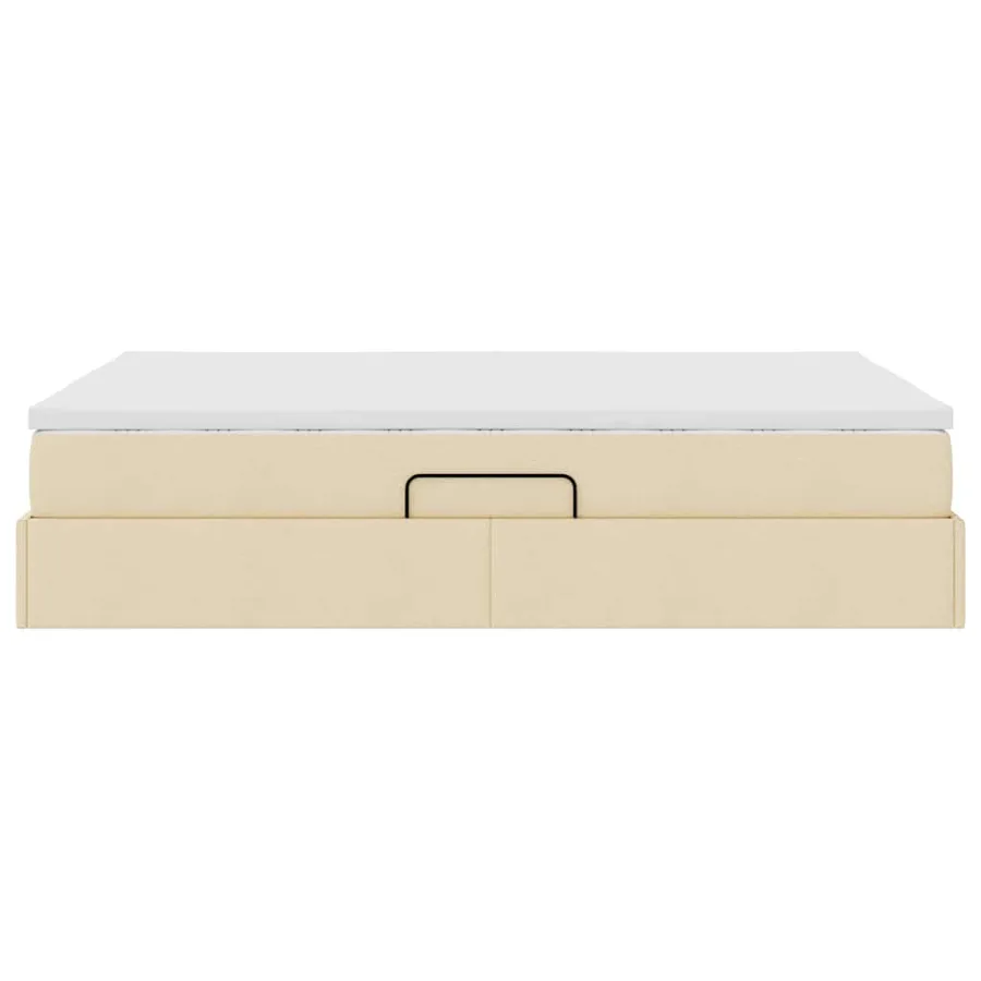 Lit avec rangement et matelas Crème 140 x 200 cm Polyester - 9