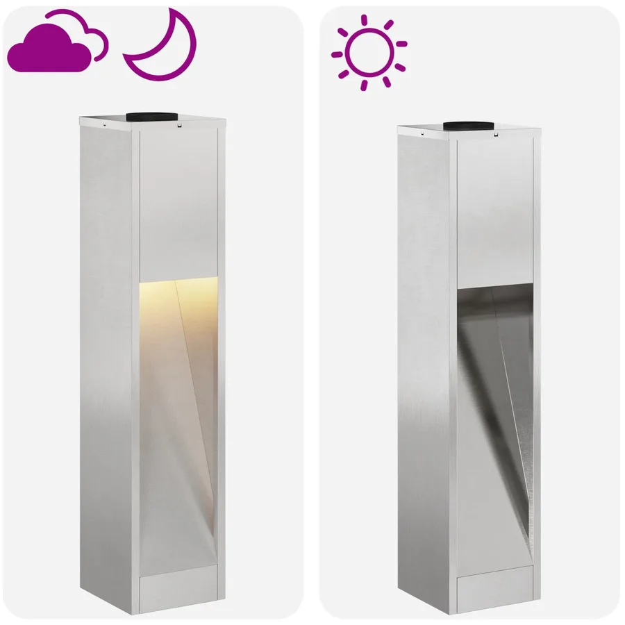 Lumière de Chemin LED Solaire 2 pcs Blanc chaud 18 x 18 x 80 cm - 15