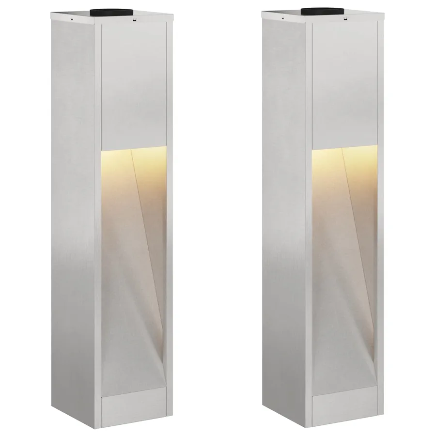 Lumière de Chemin LED Solaire 2 pcs Blanc chaud 18 x 18 x 80 cm - 2