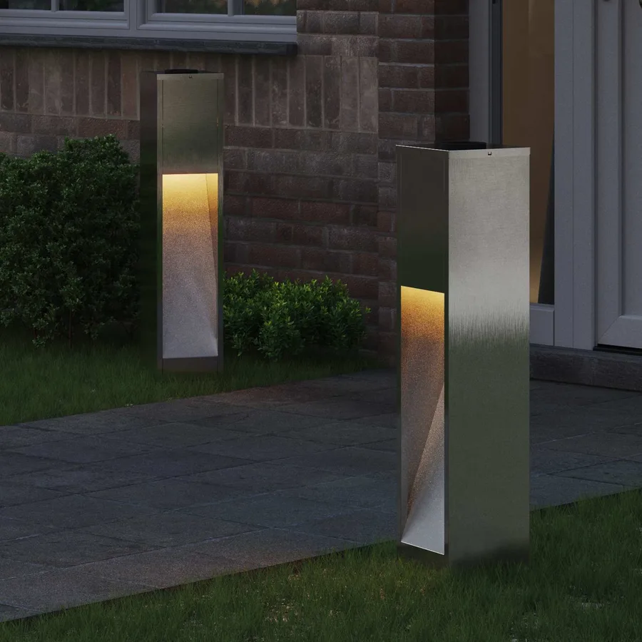 Lumière de Chemin LED Solaire 2 pcs Blanc chaud 18 x 18 x 80 cm - 3