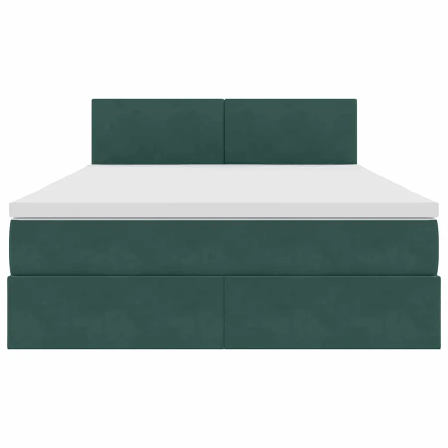 Lit de Rangement avec matelas Vert foncé 140 x 200 cm Velours - 7