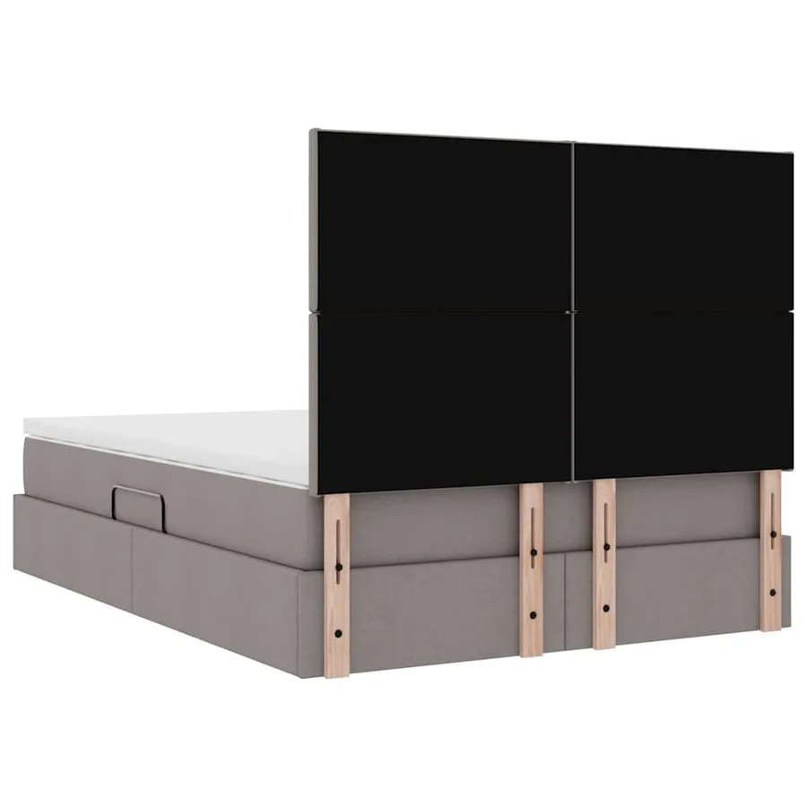 Lit de rangement LED avec matelas Taupe 140 x 200 cm Tissu - 12