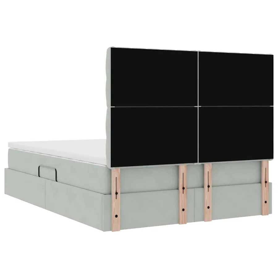 Lit de rangement LED avec matelas Gris clair 140 x 200 cm - 12