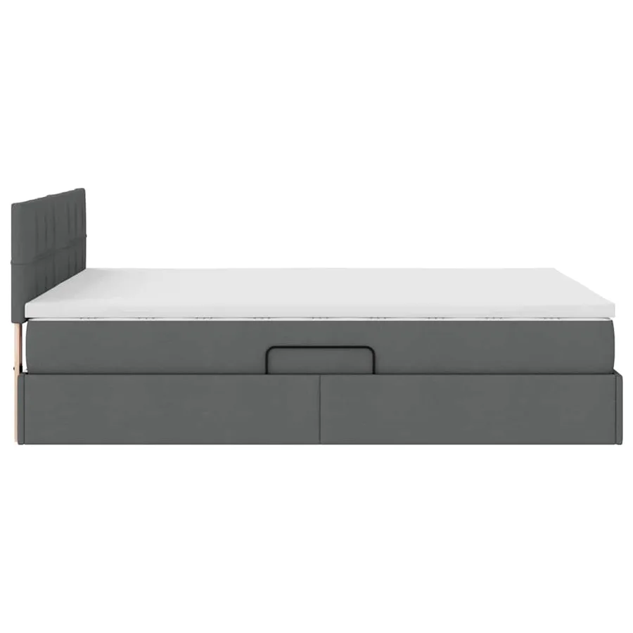 Lit avec rangement et matelas Gris foncé 140 x 200 cm - 10