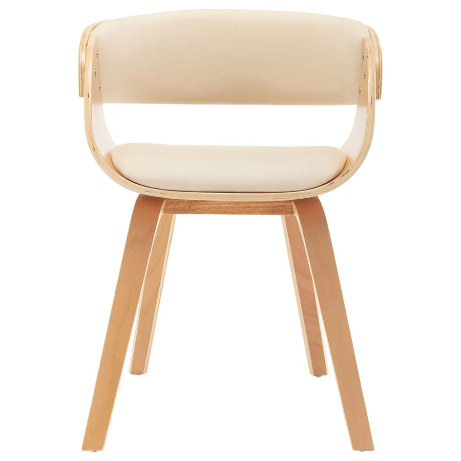 Chaises à manger lot de 6 crème bois courbé et similicuir - 3