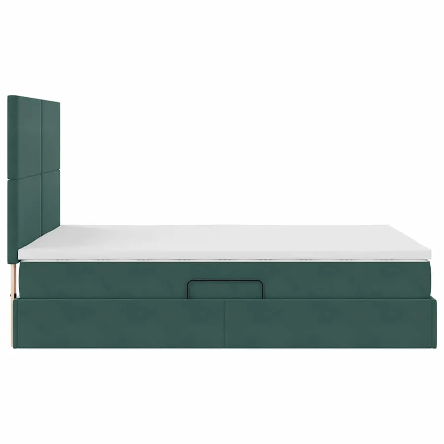 Lit de rangement LED avec matelas Vert foncé 140 x 200 cm - 11
