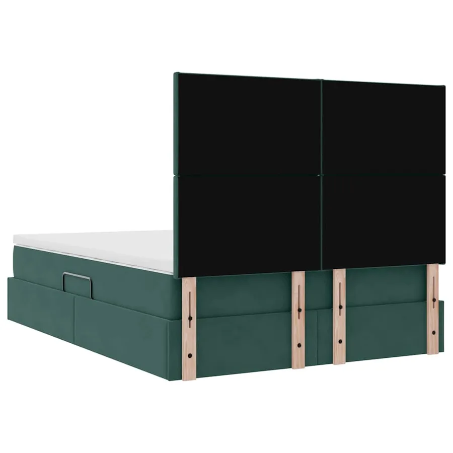 Lit de rangement LED avec matelas Vert foncé 140 x 200 cm - 12