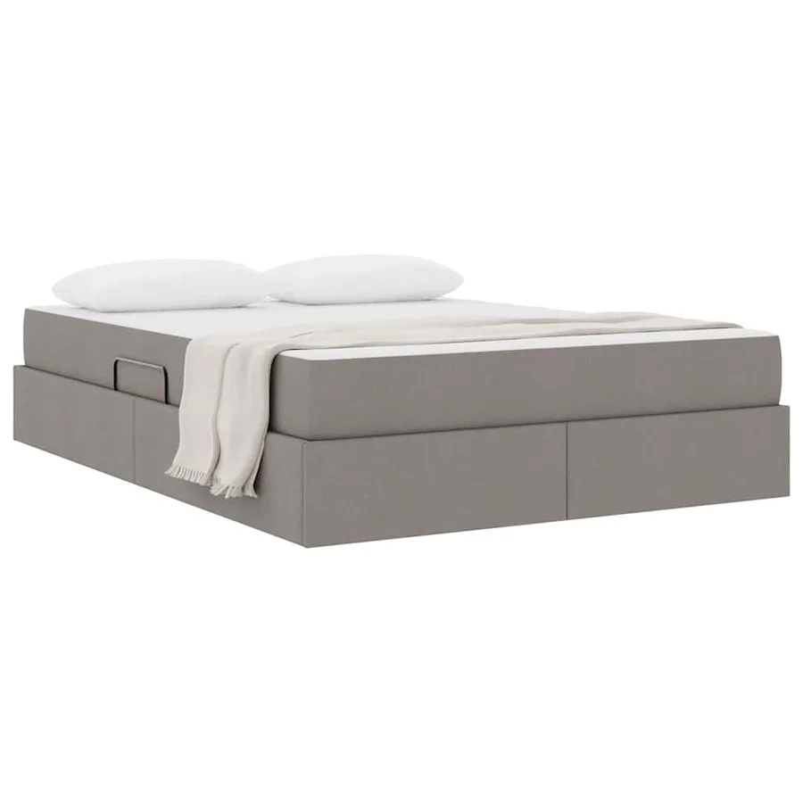 Lit avec rangement et matelas Taupe 140 x 200 cm Polyester - 3