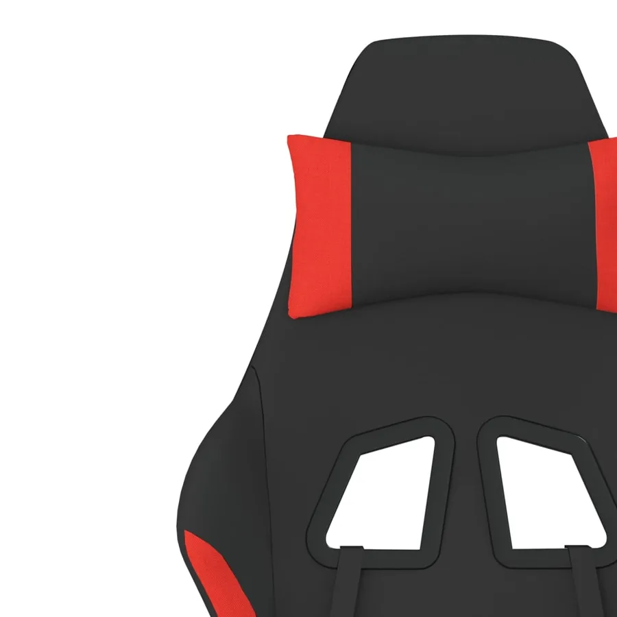 Chaise de jeu avec repose-pied Noir et rouge Tissu - 12