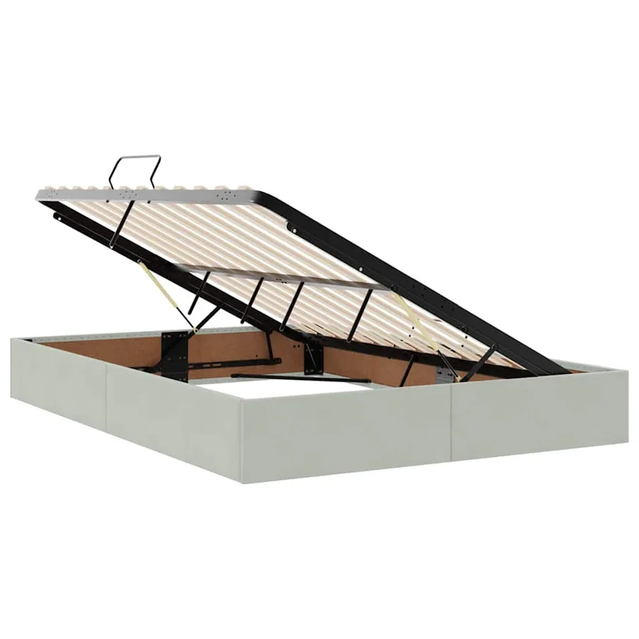 Lit de rangement LED avec matelas Gris clair 140 x 200 cm - 7