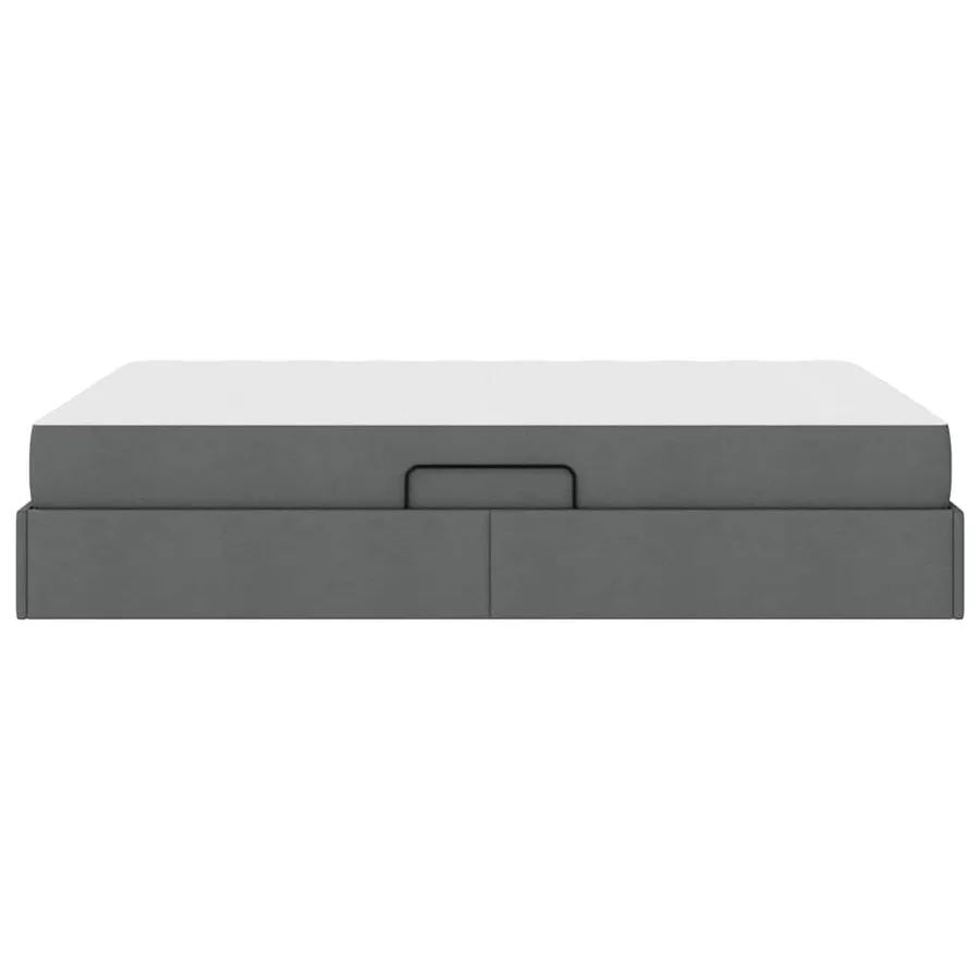 Lit avec rangement et matelas Gris foncé 140 x 200 cm Polyester - 9