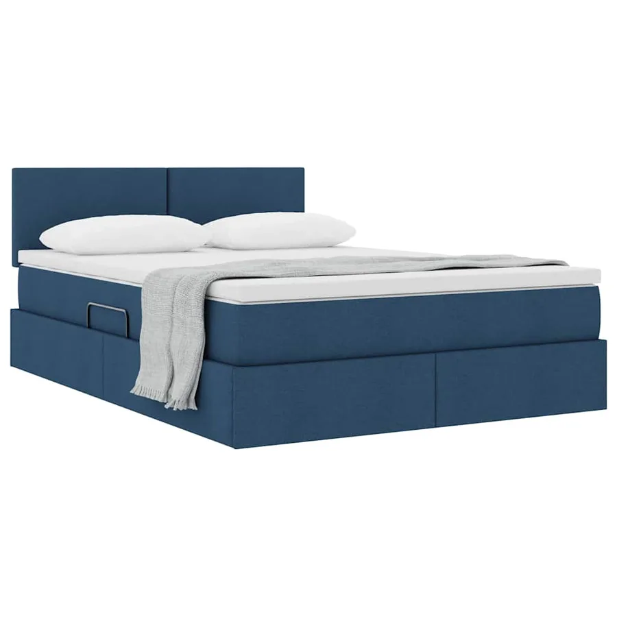 Lit avec rangement et matelas avec matelas Bleu 140 x 200 cm - 3