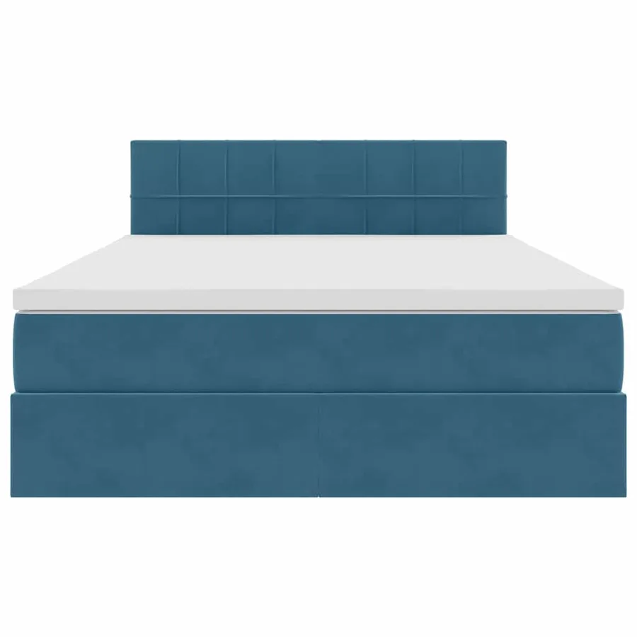 Lit de Rangement avec matelas Bleu foncé 140 x 200 cm Velours - 7