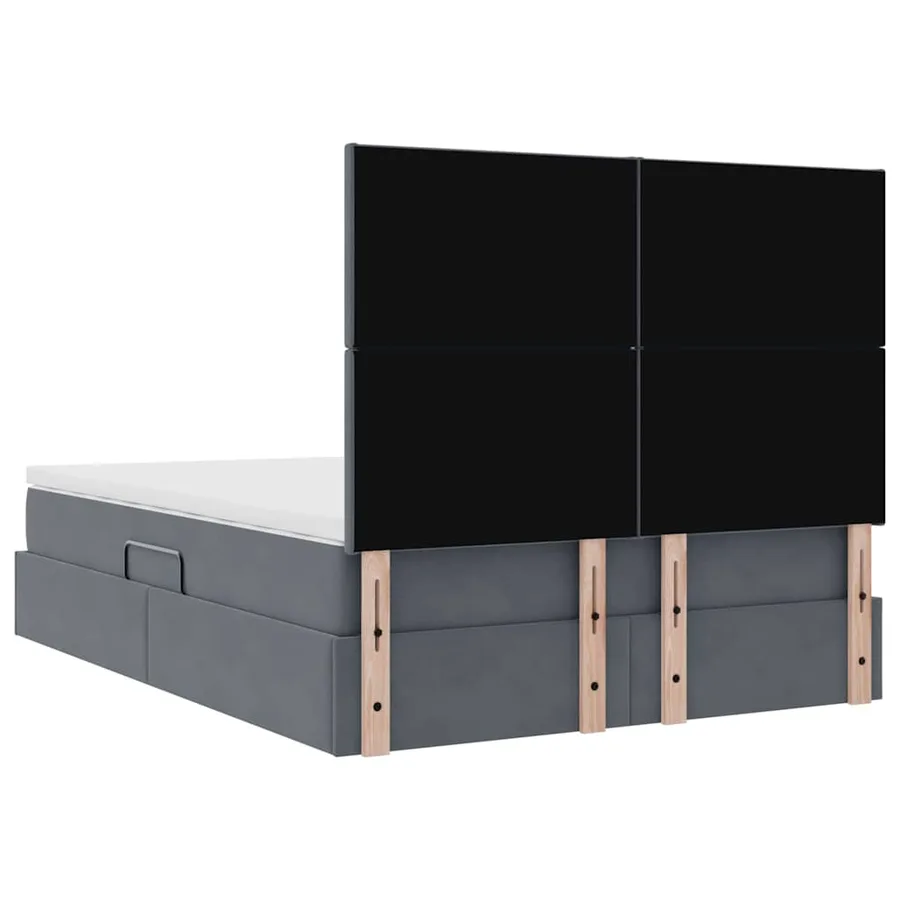 Lit de rangement LED avec matelas Gris foncé 140 x 200 cm - 12