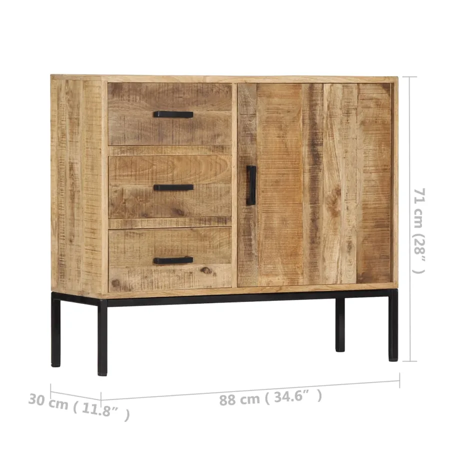Buffet 88x30x71 cm Bois de manguier massif - 11